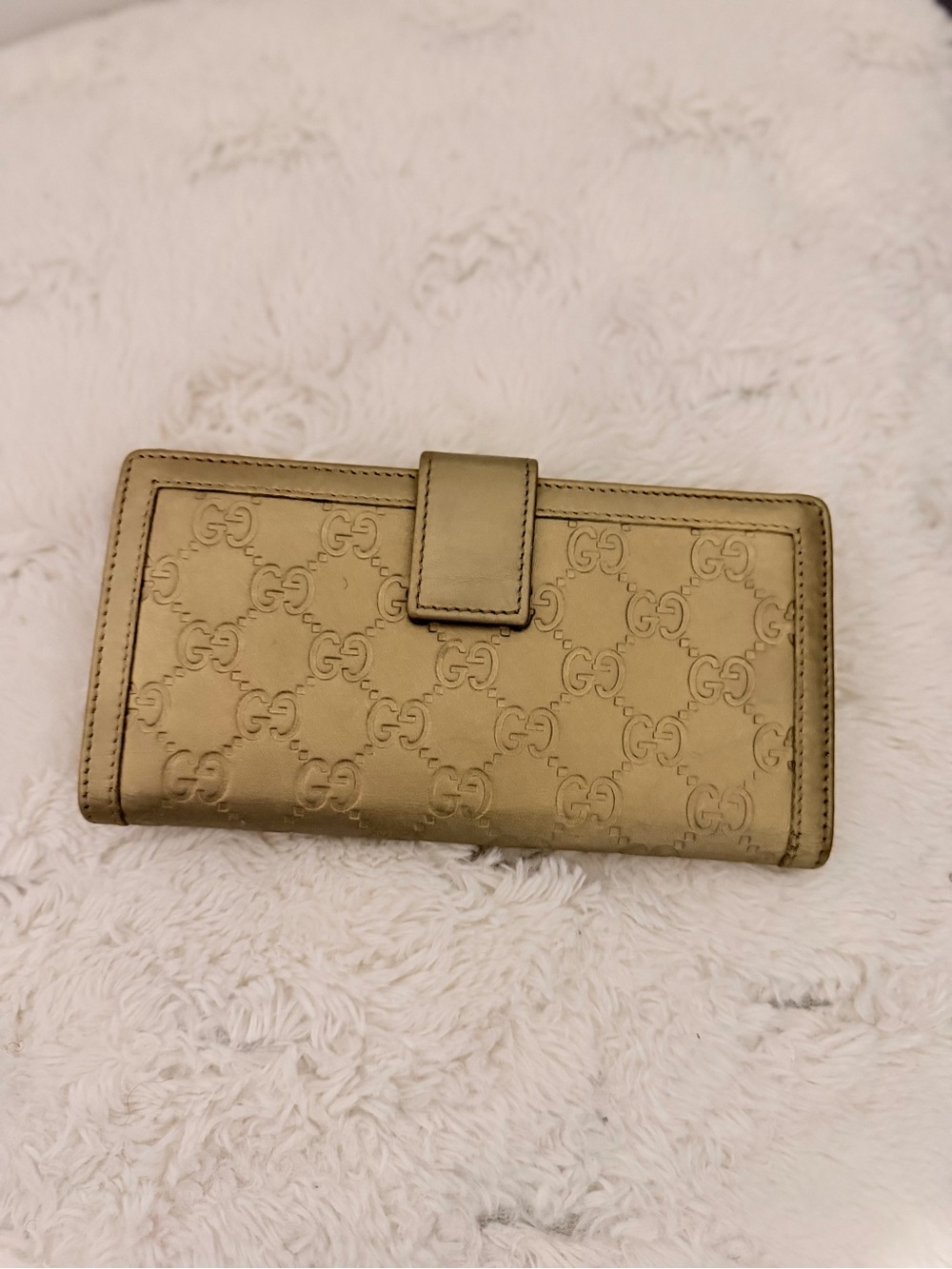 Gucci Gold Embossed Leather Continental Wallet with GG Emblem - Picture 2 of 6